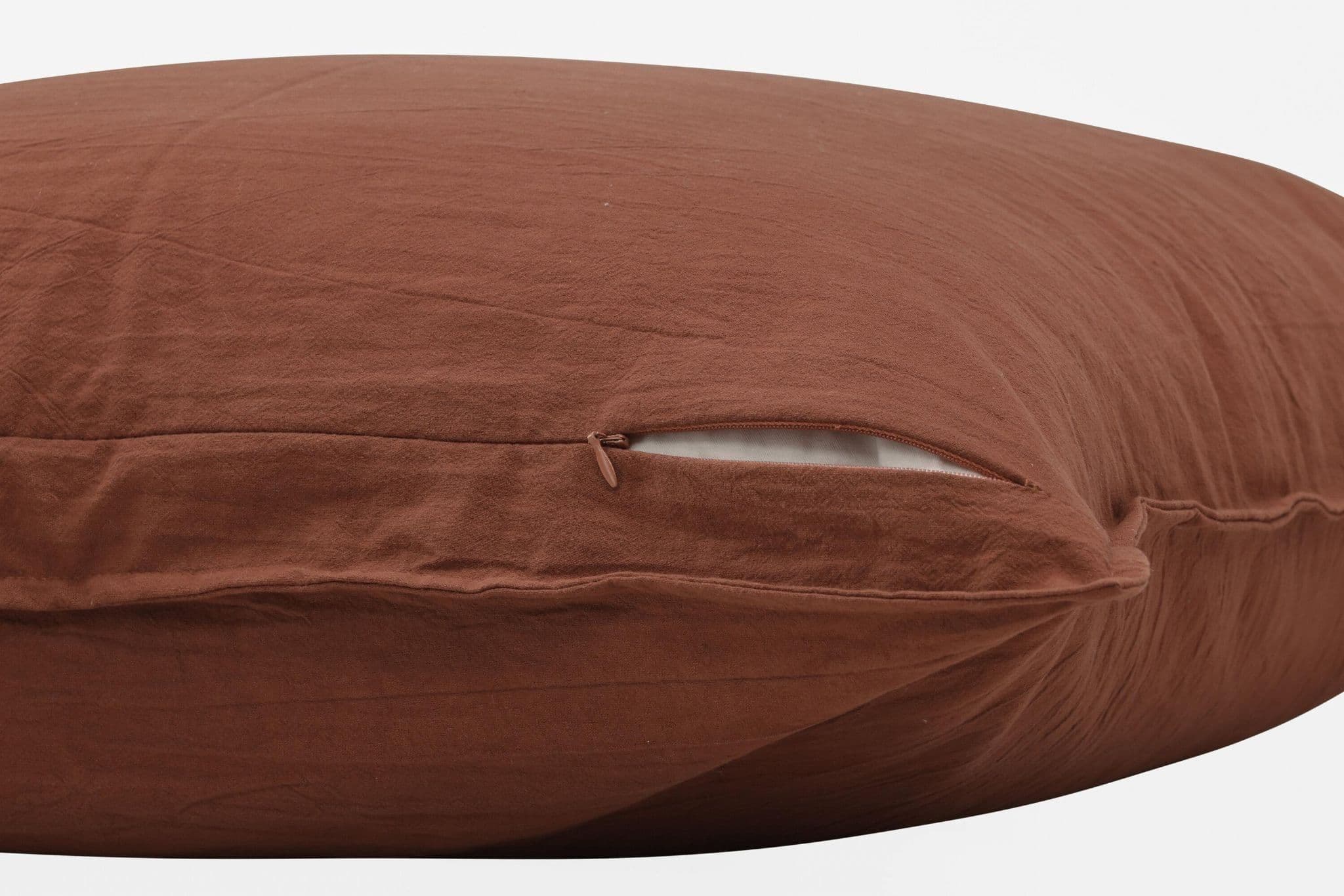 Ronja Cushion Cover Washed Cotton, Brown, 45X45 - Image 140