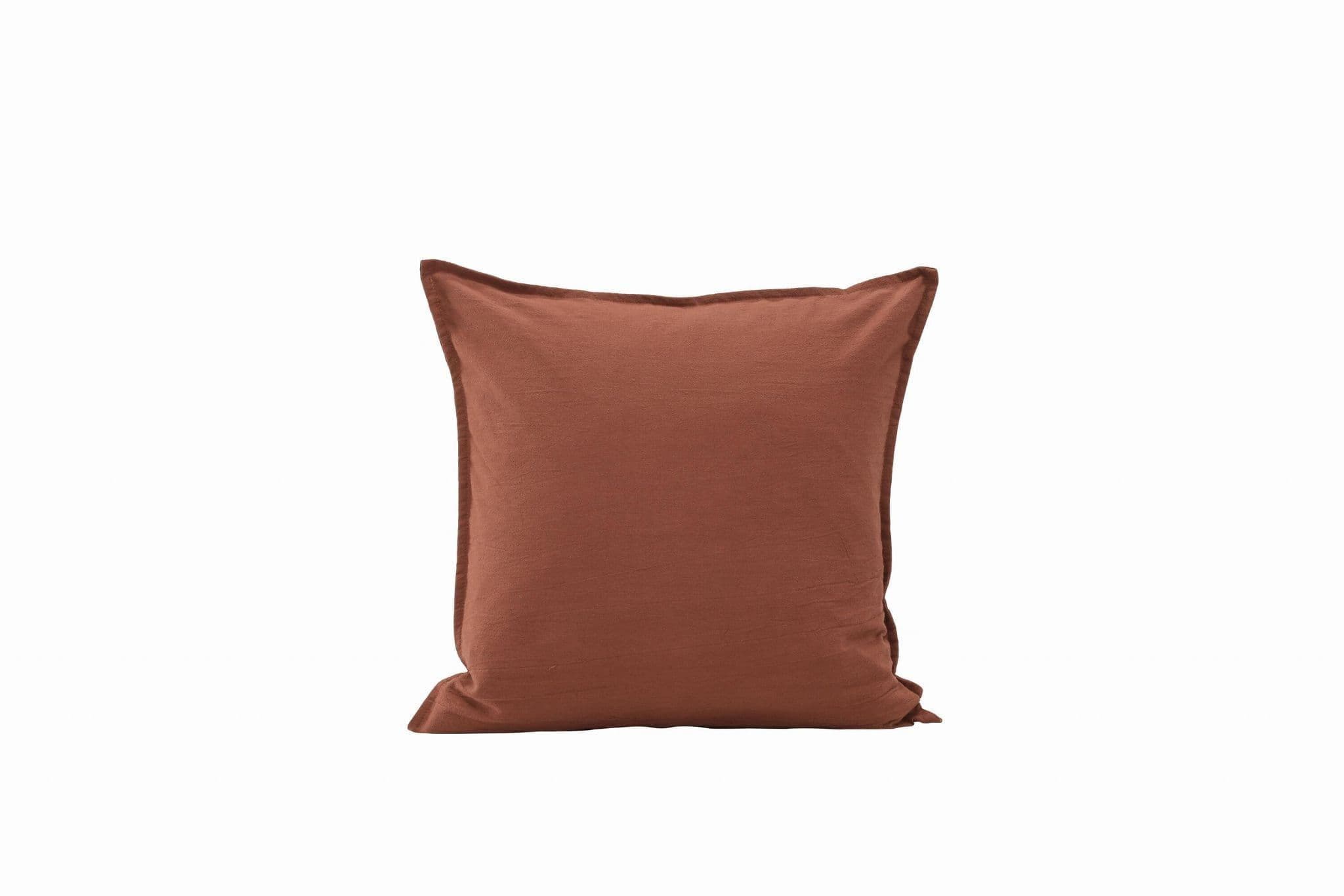 Ronja Cushion Cover Washed Cotton, Brown, 45X45 - Image 144
