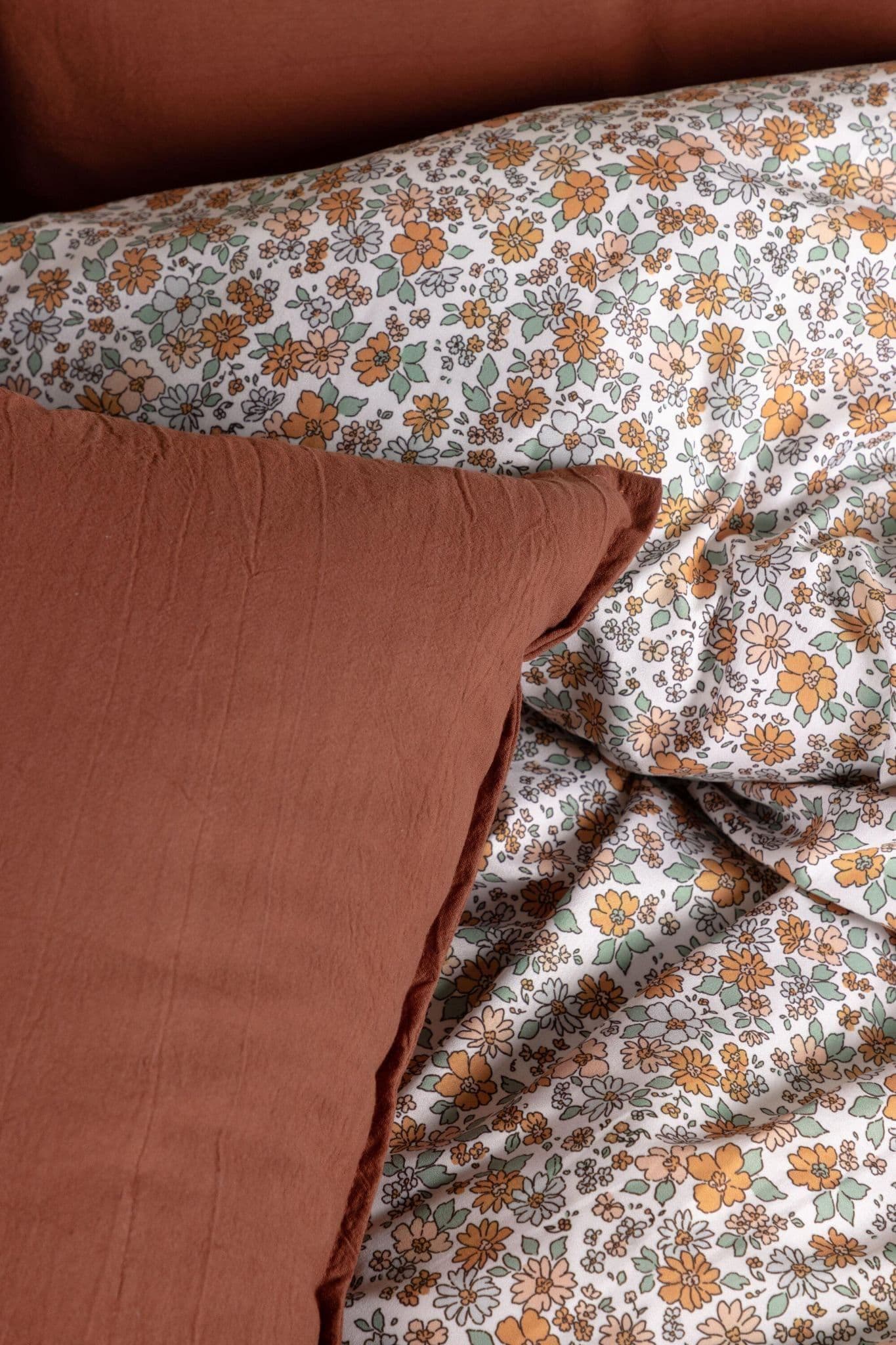 Ronja Cushion Cover Washed Cotton, Brown, 45X45 - Image 148