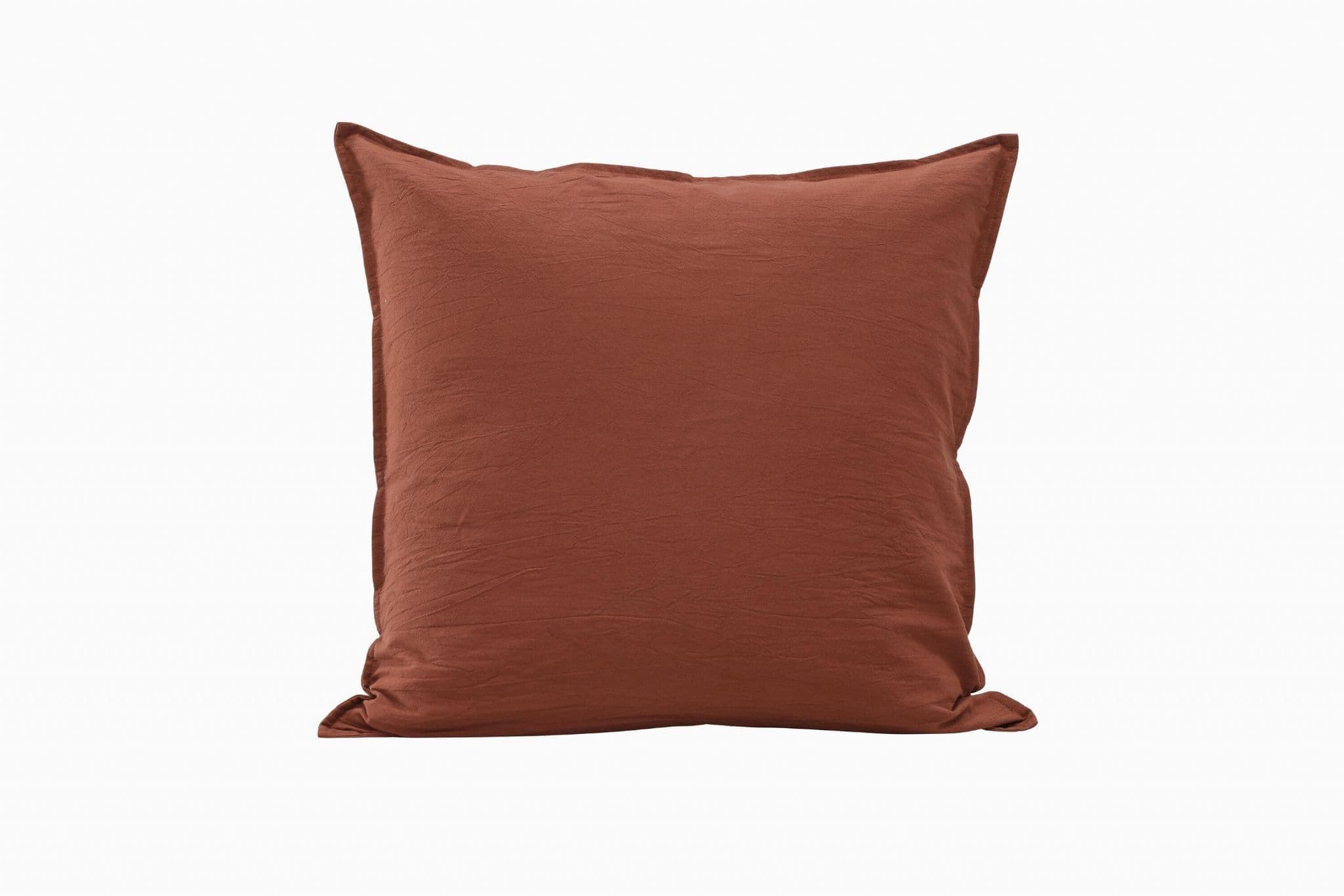Ronja Cushion Cover Washed Cotton, Brown, 45X45 - Image 150