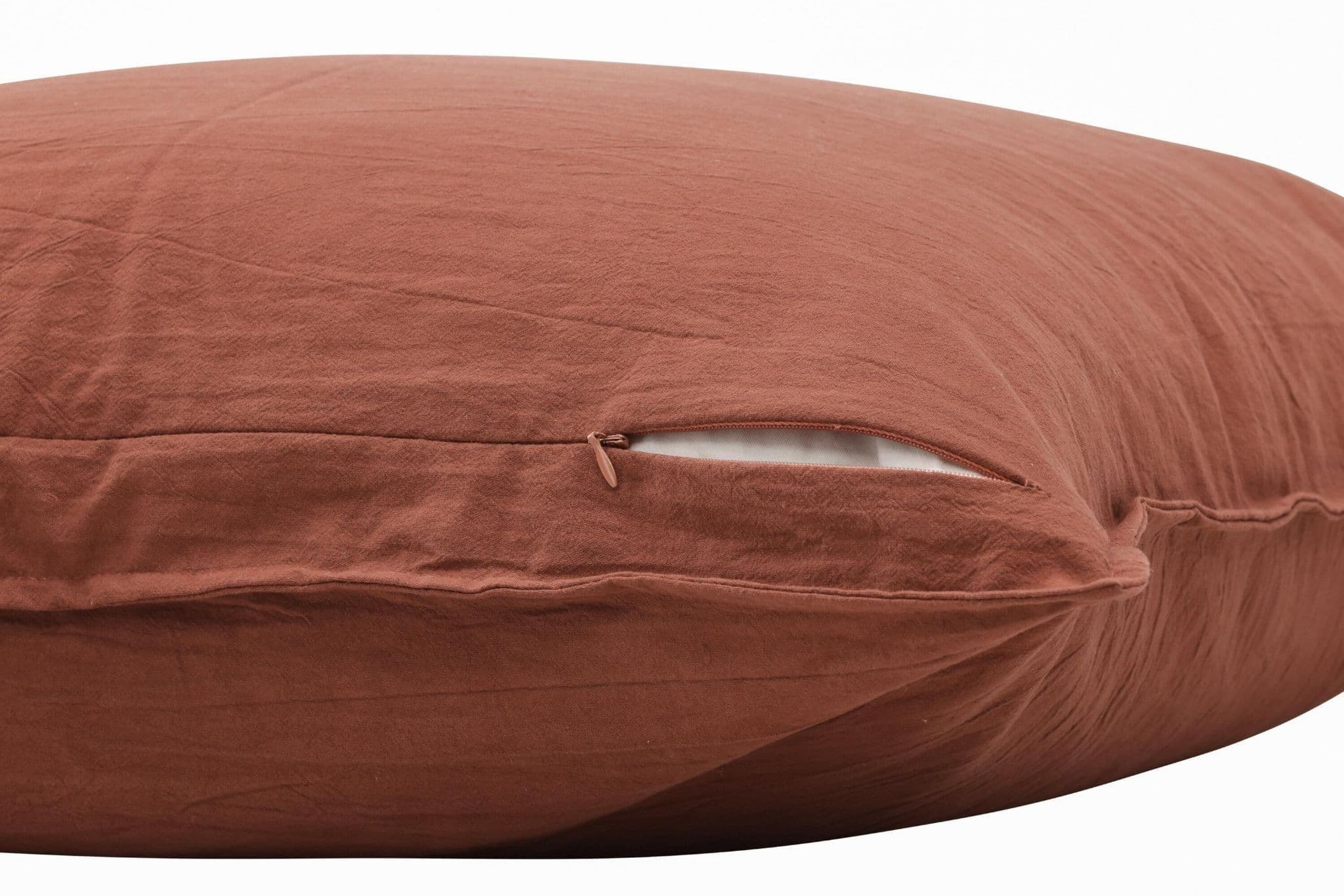 Ronja Cushion Cover Washed Cotton, Brown, 45X45 - Image 152