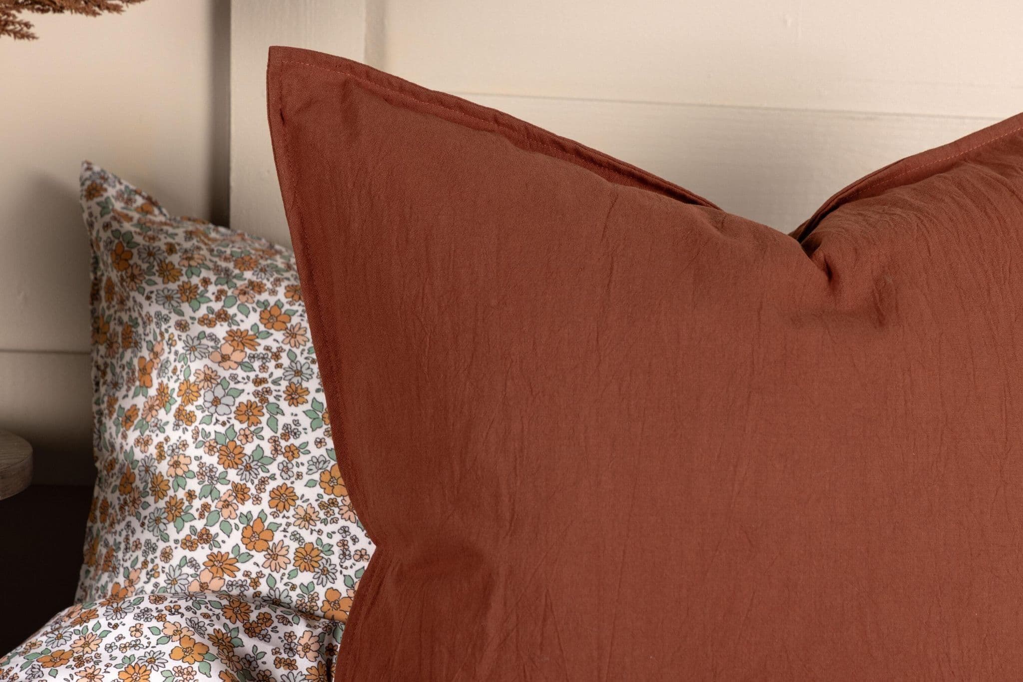 Ronja Cushion Cover Washed Cotton, Brown, 45X45 - Image 153