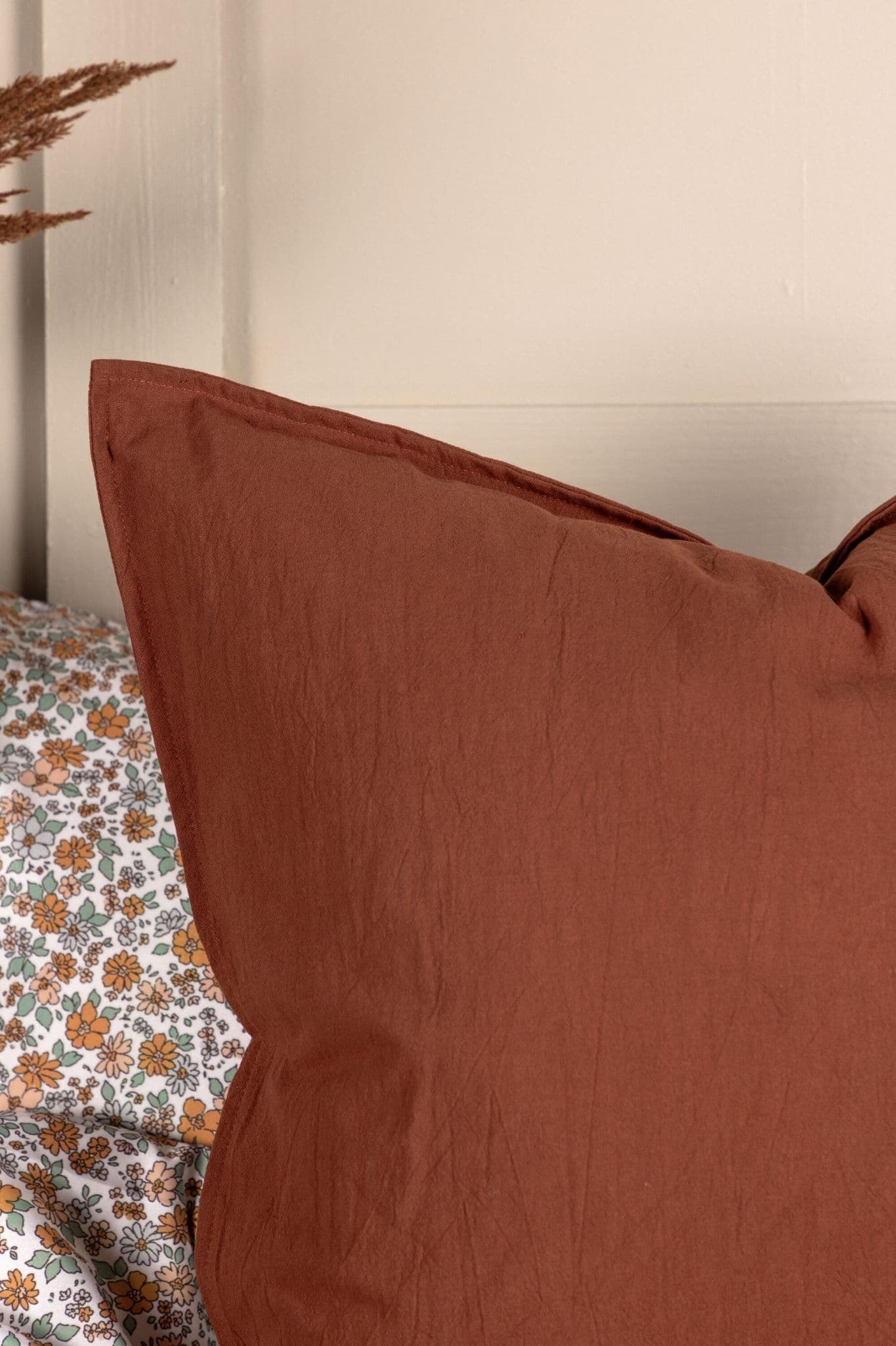 Ronja Cushion Cover Washed Cotton, Brown, 45X45 - Image 155