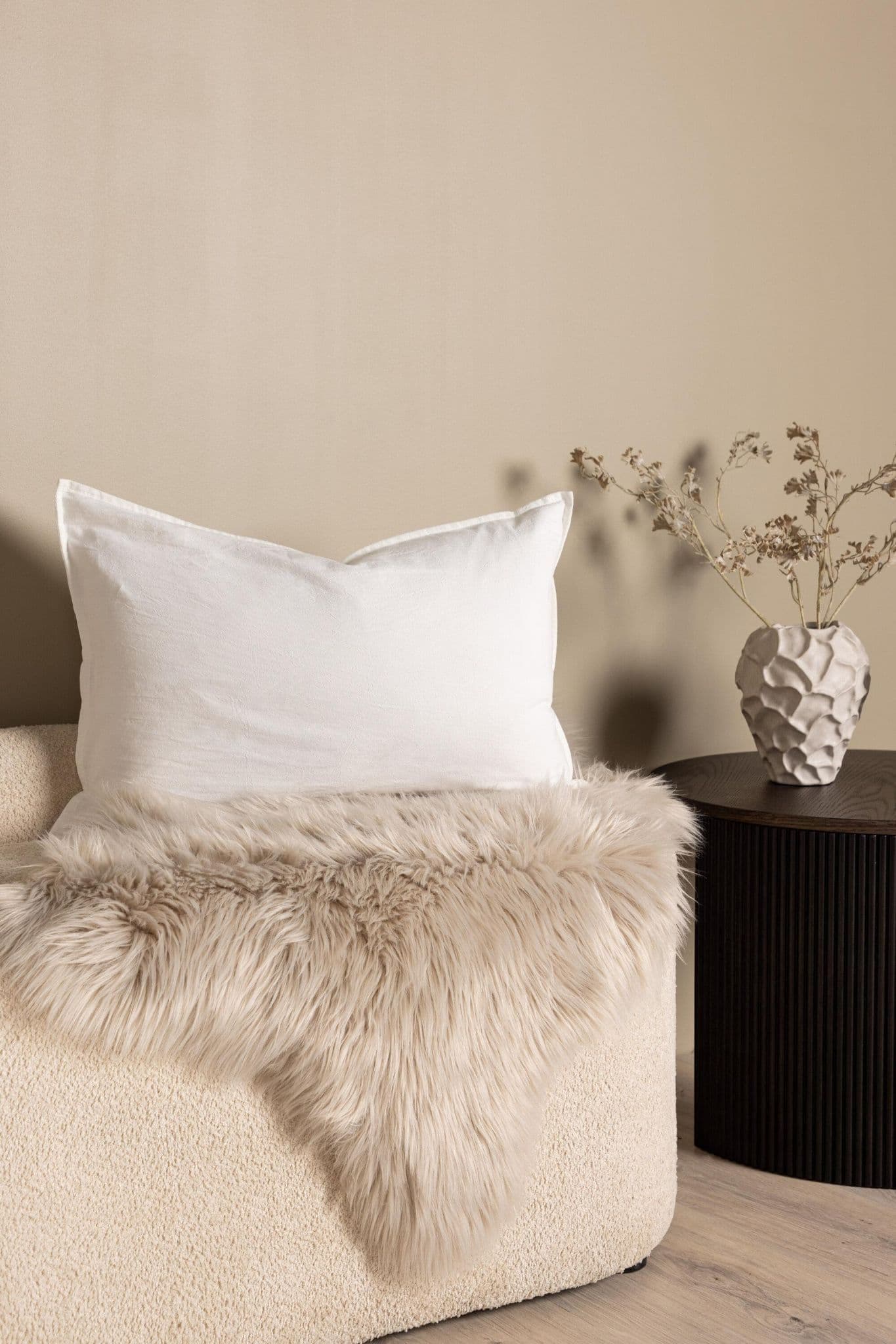 Ronja Cushion Cover Washed Cotton, Brown, 45X45 - Image 159