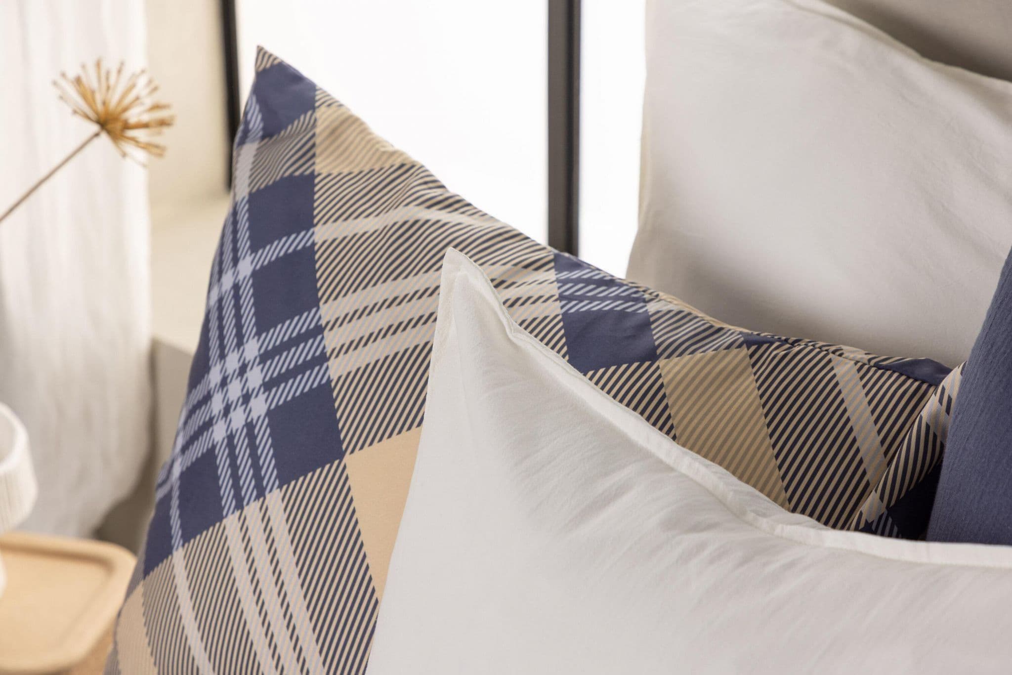 Ronja Cushion Cover Washed Cotton, Brown, 45X45 - Image 166