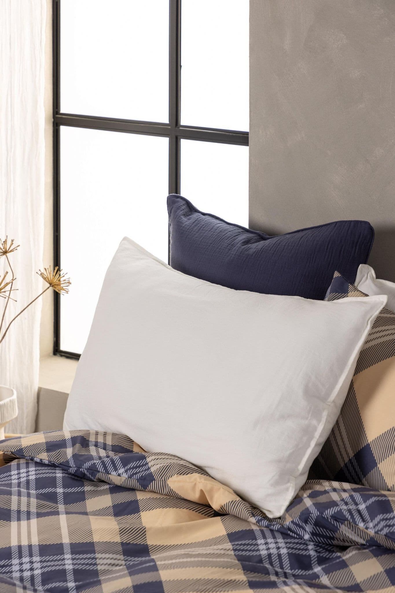 Ronja Cushion Cover Washed Cotton, Brown, 45X45 - Image 171