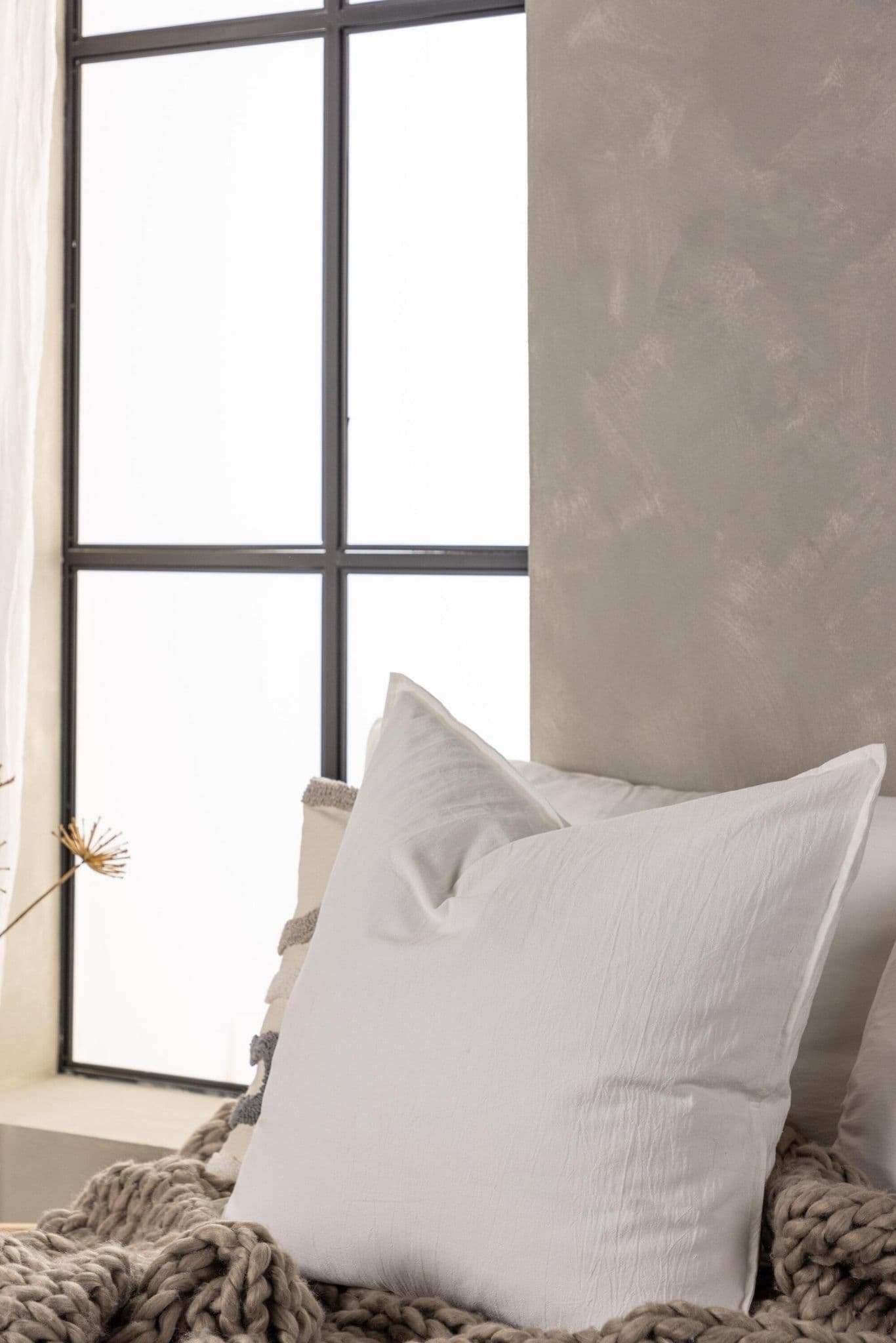 Ronja Cushion Cover Washed Cotton, Brown, 45X45 - Image 177