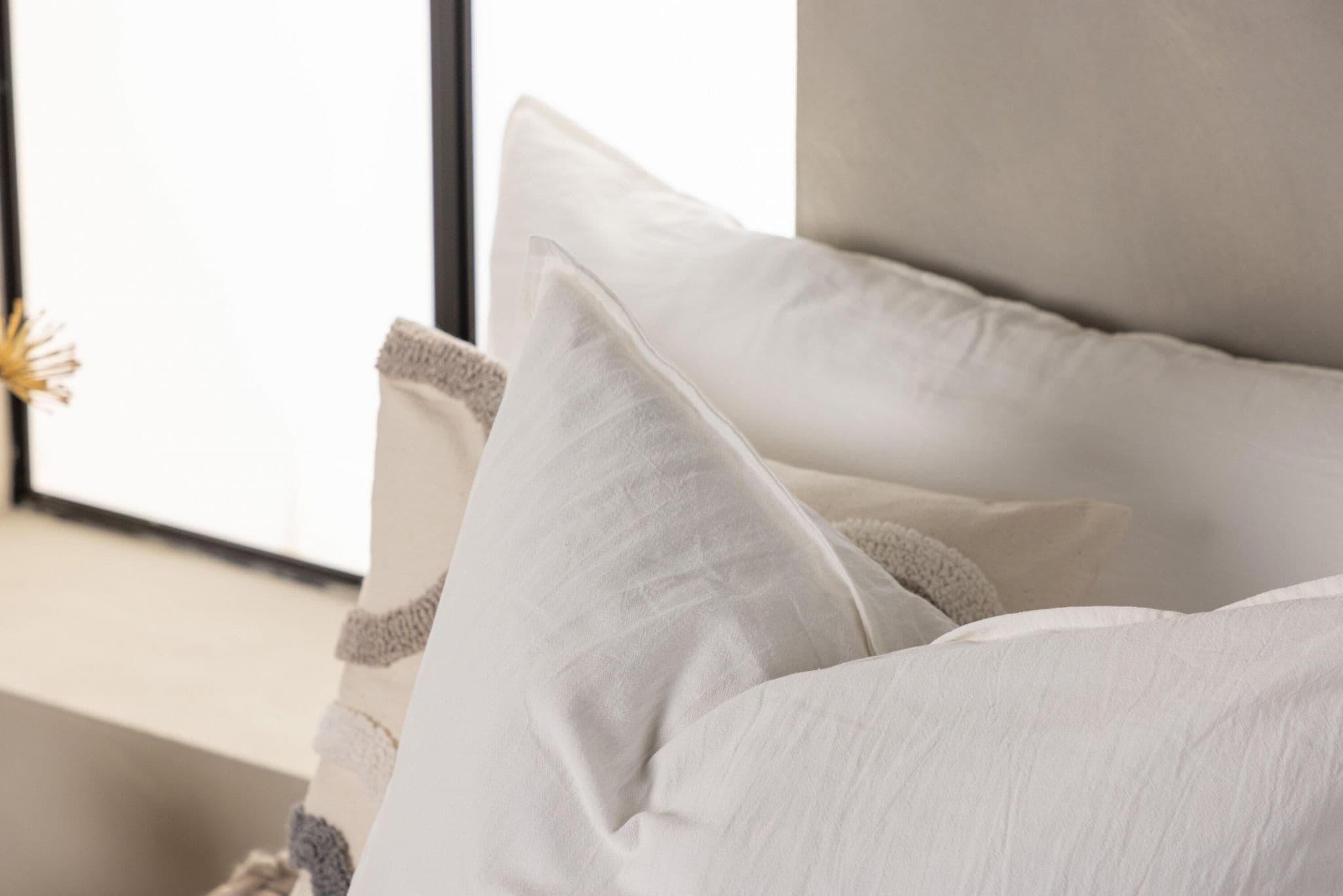 Ronja Cushion Cover Washed Cotton, Brown, 45X45 - Image 178