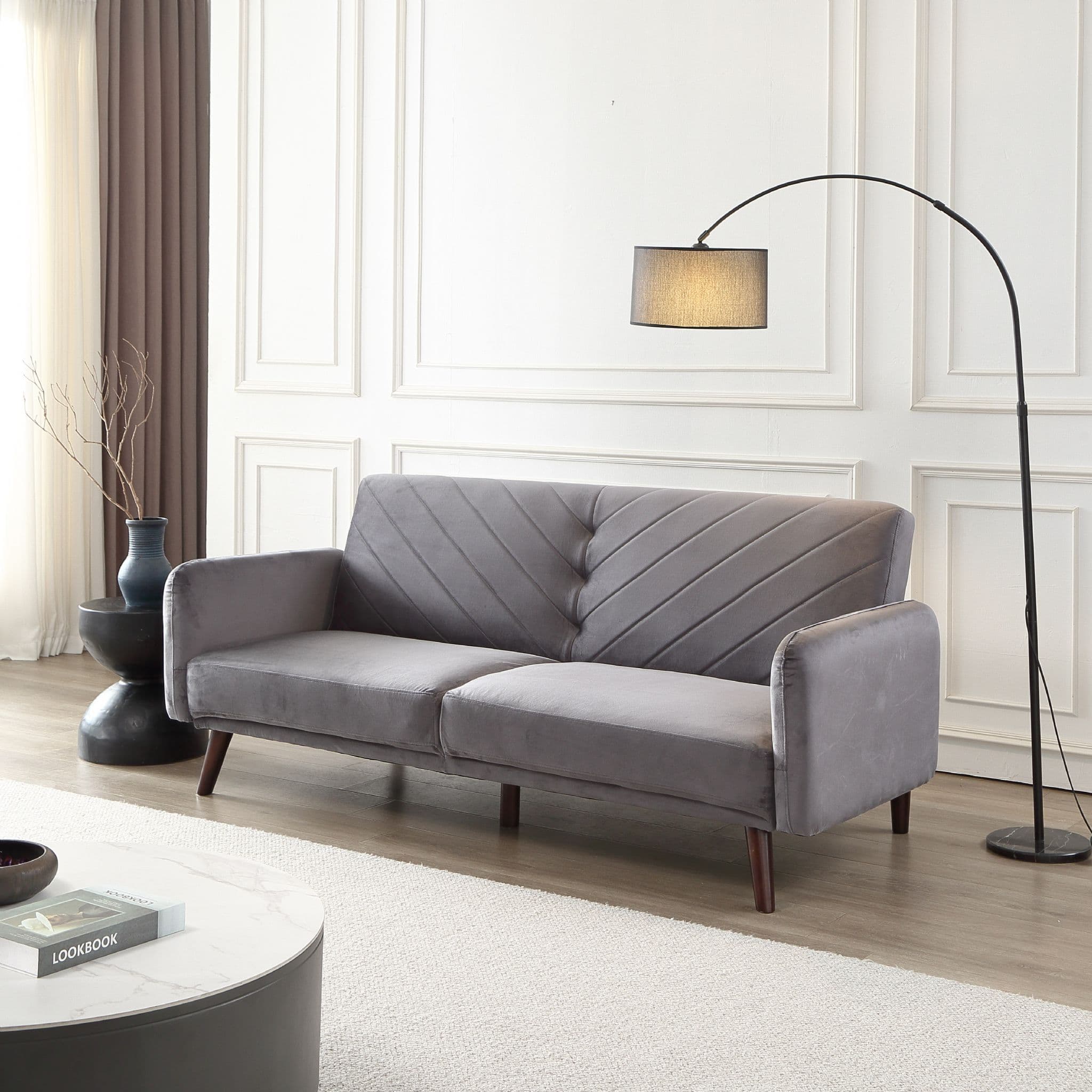 Rosso 3 Seater Grey Sofa Bed - Image 2