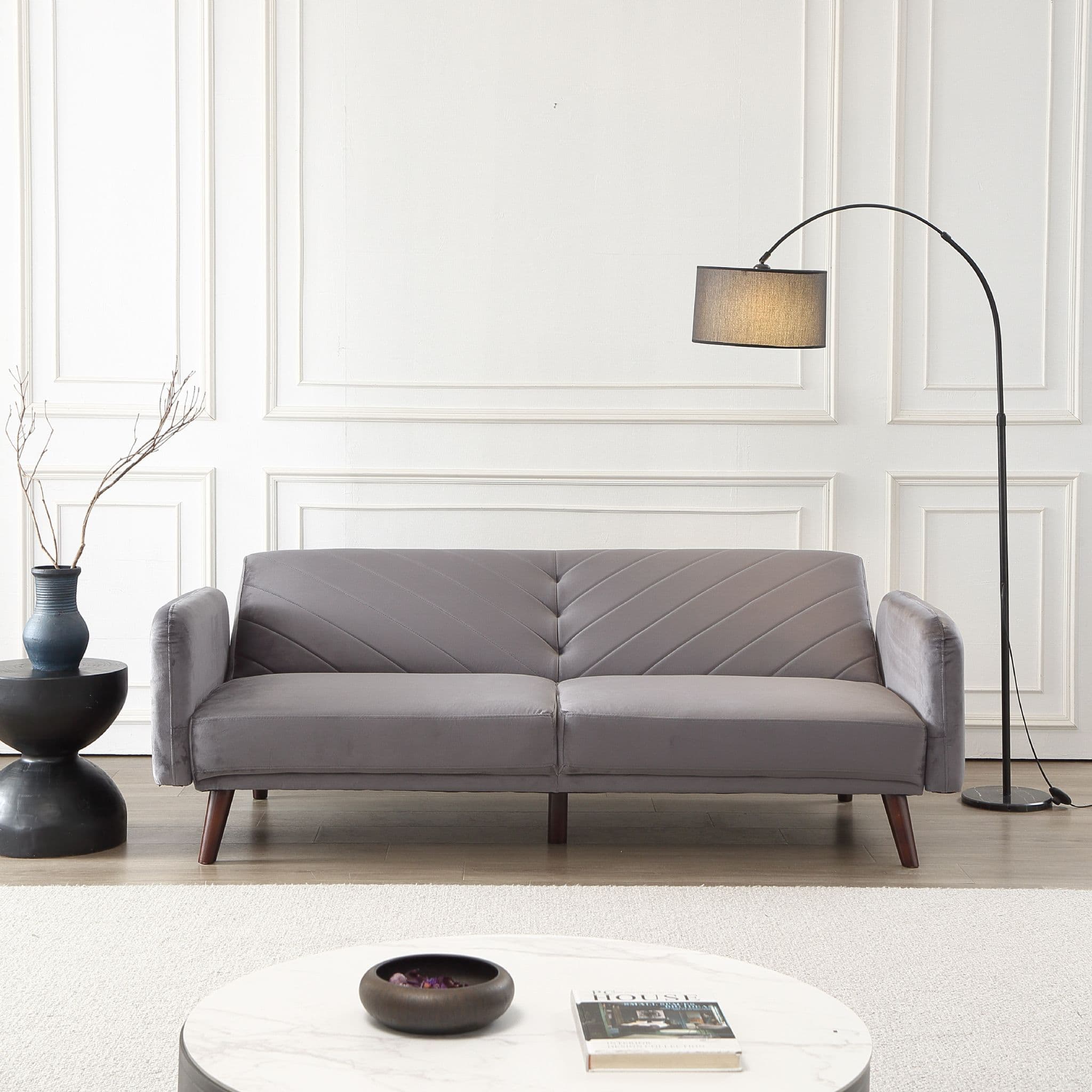 Rosso 3 Seater Grey Sofa Bed - Image 3