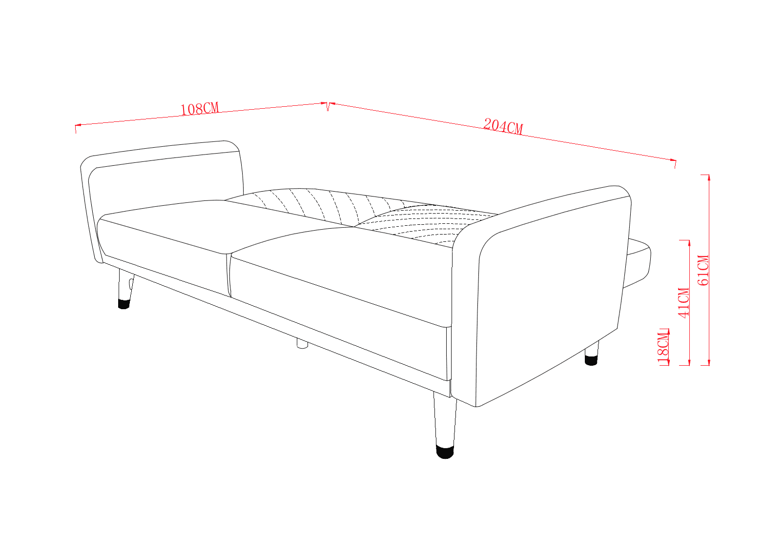 Rosso 3 Seater Grey Sofa Bed - Image 8