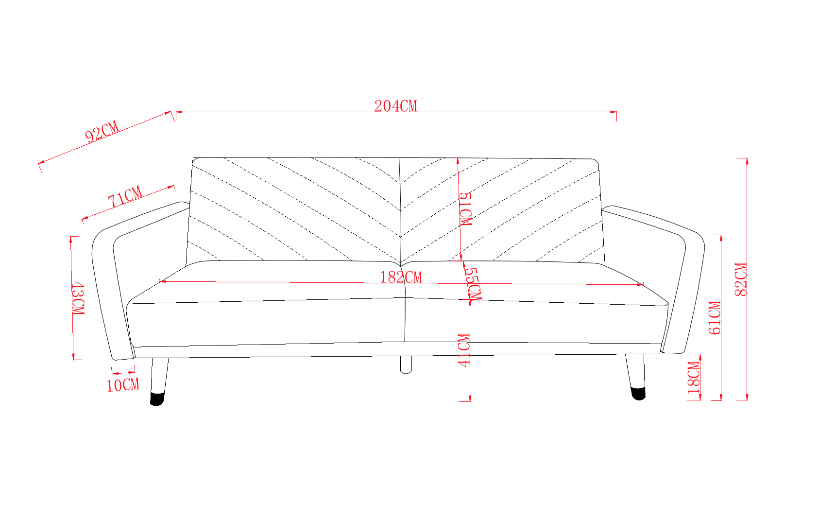 Rosso 3 Seater Grey Sofa Bed - Image 9