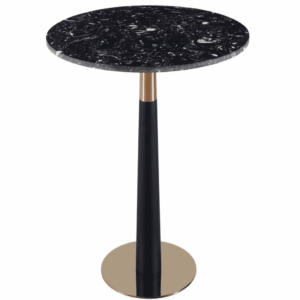 Round Belgian Black Dining Table - Art Deco Legs 100Cm