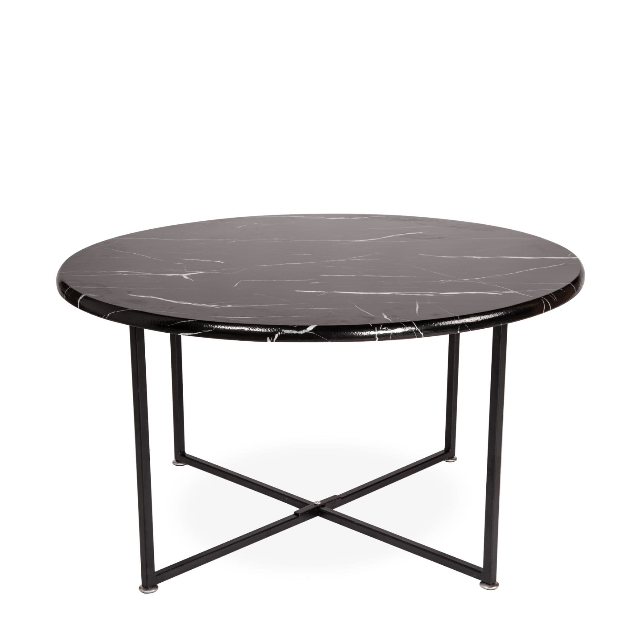 Round Coffee Table With Black Marble Top - Image 2
