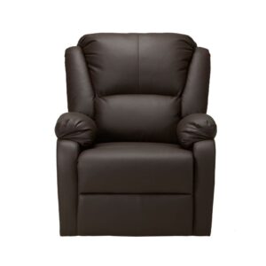 Rowan Brown Pu Leather Recliner Armchair