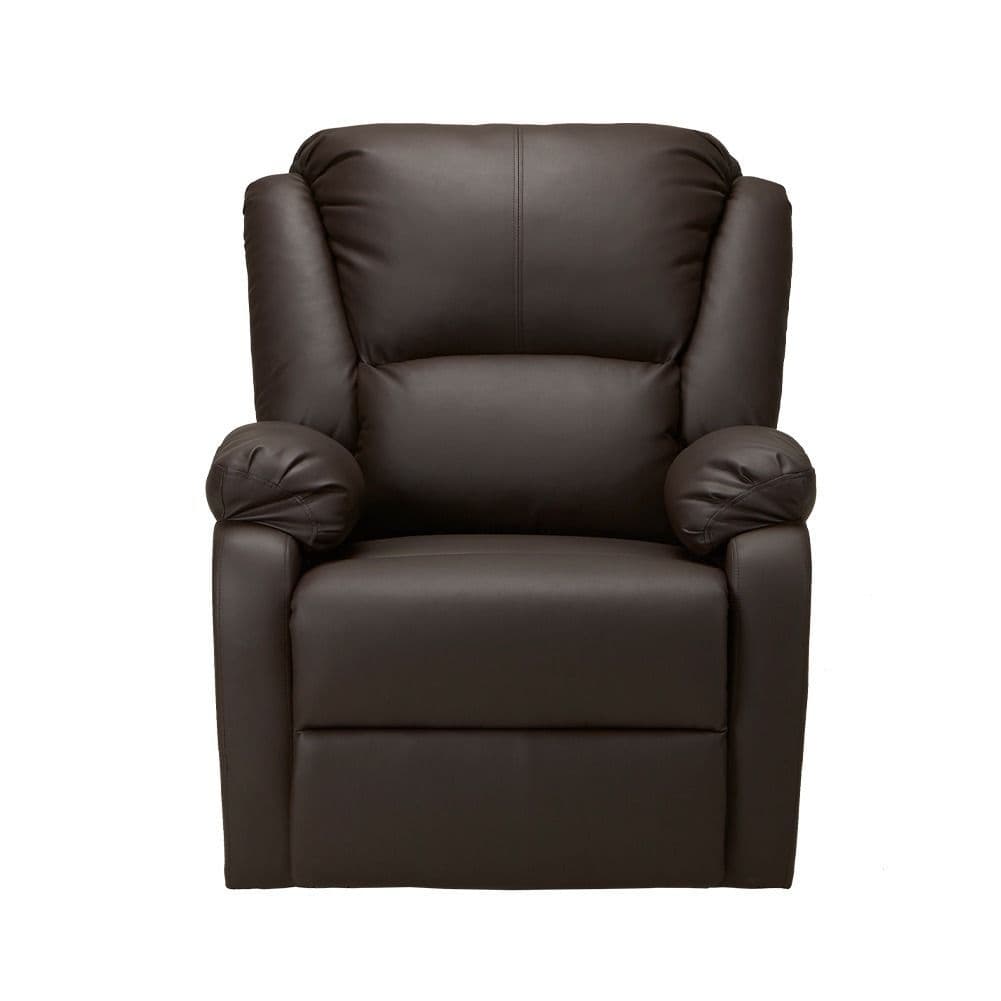 Rowan Brown Pu Leather Recliner Armchair