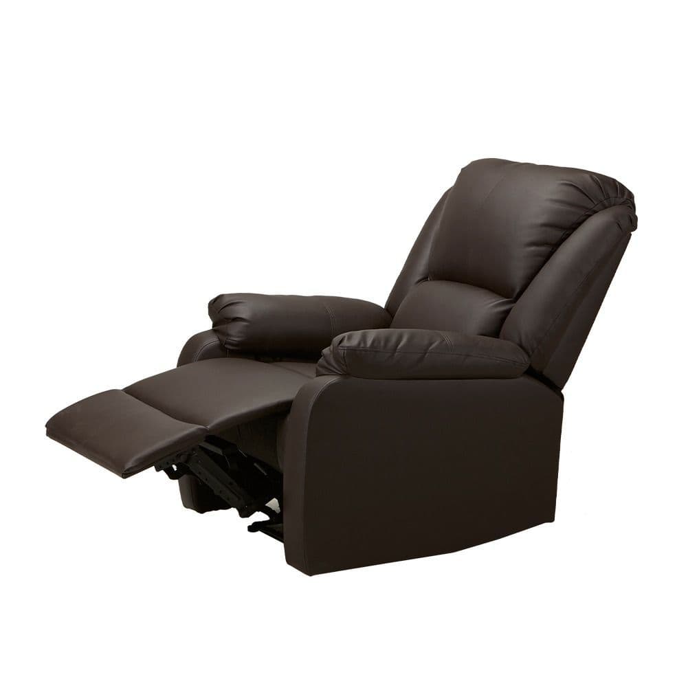 Rowan Brown Pu Leather Recliner Armchair - Image 2