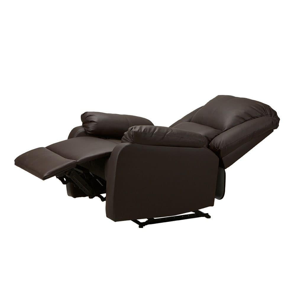 Rowan Brown Pu Leather Recliner Armchair - Image 3