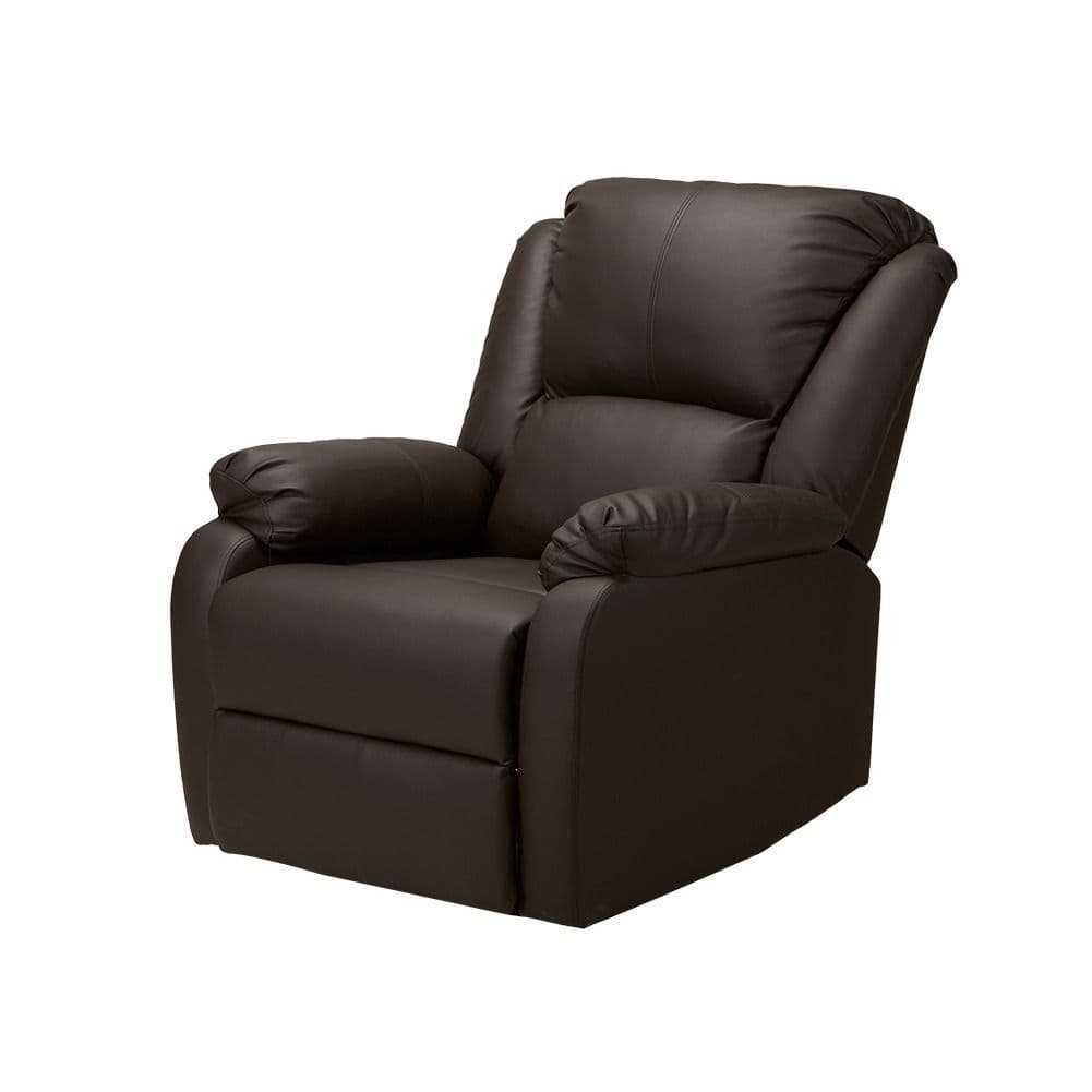 Rowan Brown Pu Leather Recliner Armchair - Image 4