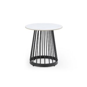 Rowan White Side Table With Black Base