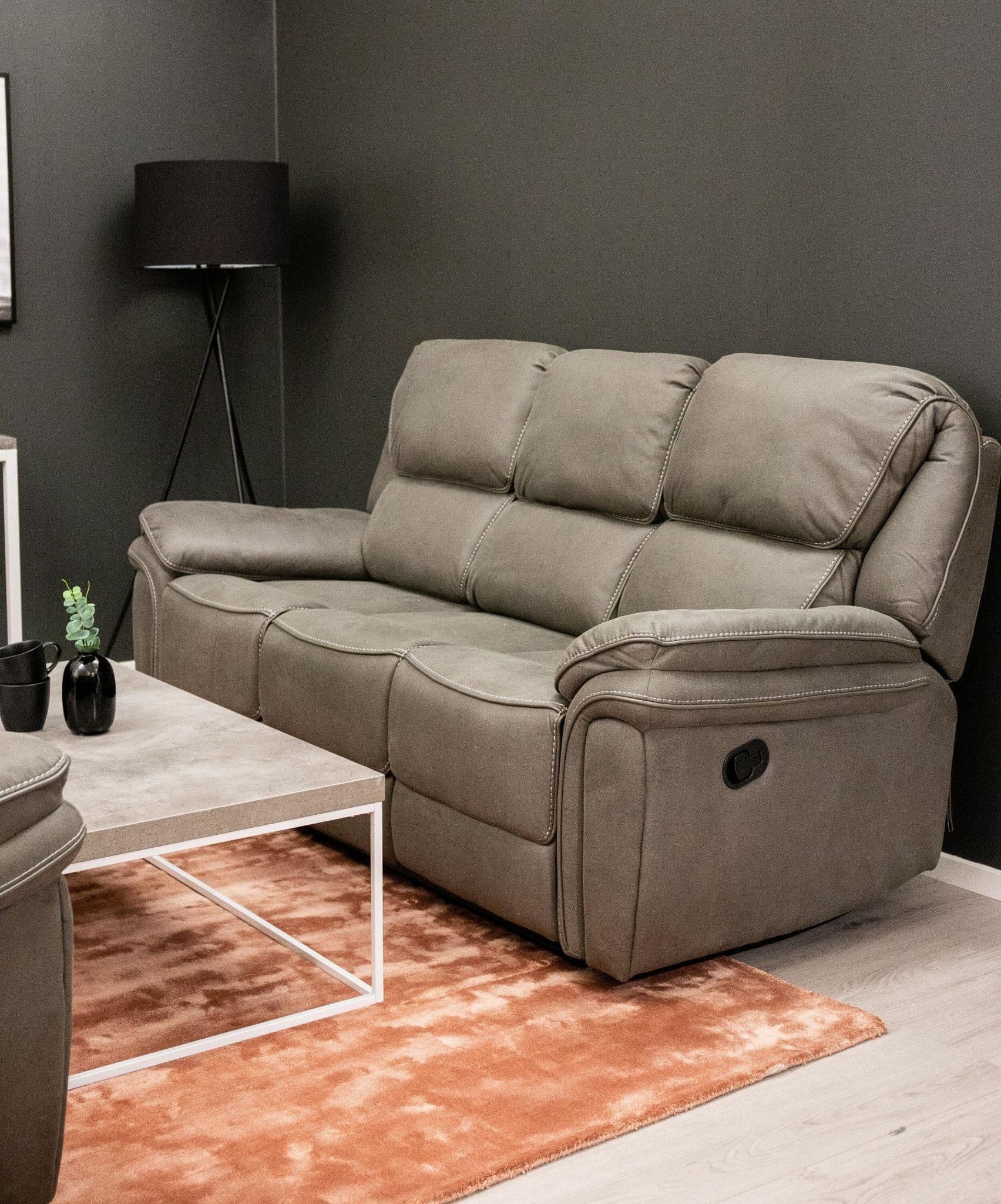 Saranda 3-Seat Recliner Sofa, Grey - Image 7