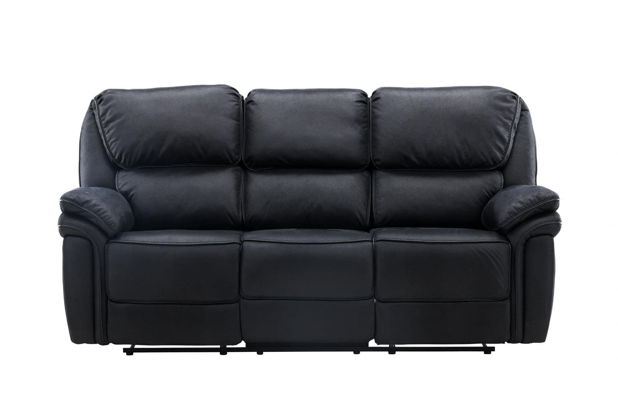 Saranda Recliner 3-Seat Sofa, Black - Image 2