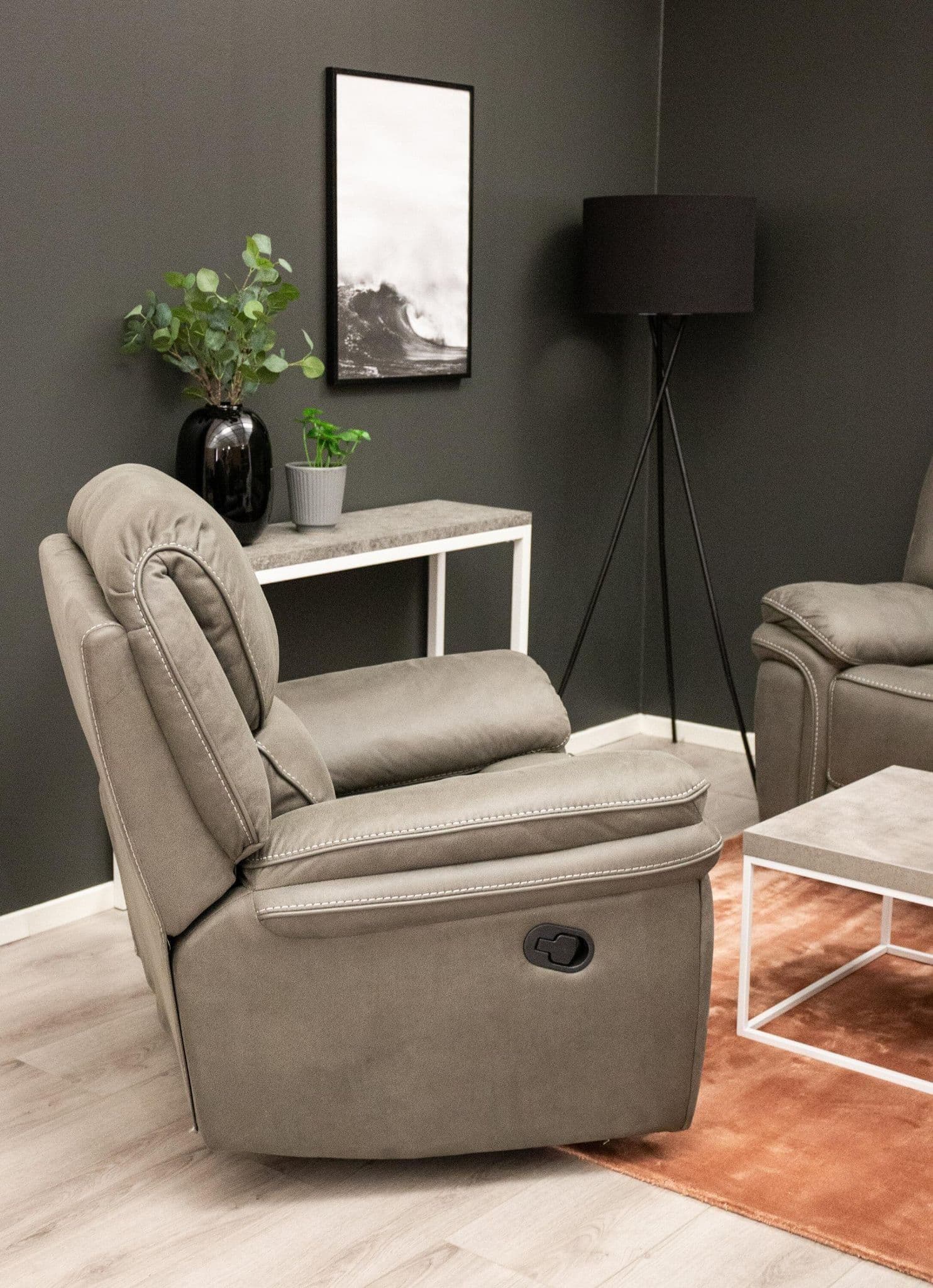 Saranda Recliner Armchair, Grey - Image 8