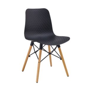Set Of 4 Black Liam Plastic Chairs