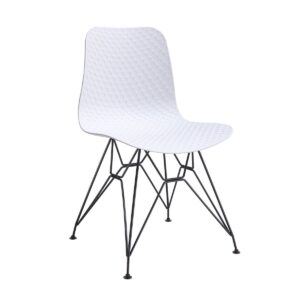 Set Of 4 Black Celle Plastic Chairs - White, 4