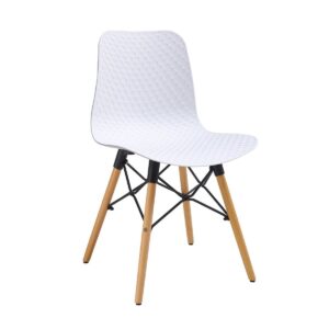 Set Of 4 Black Liam Plastic Chairs - White, 4