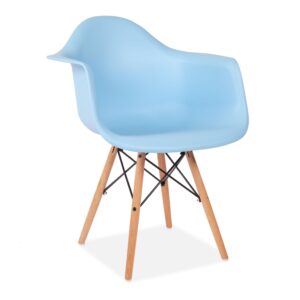 Set Of Two Kids Eiffel Style Plastic Armchair, Blue