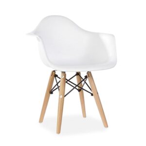 Set Of Two Kids Eiffel Style Plastic Armchair - White
