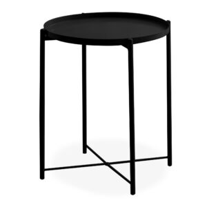 Simplistic Circle Modern Metal Coffee Table In Black
