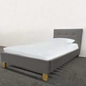 Single Bed - With Wooden Feet - Grey
