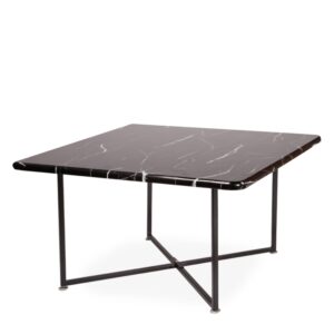 Square Coffee Table With Black Marble Effect Top