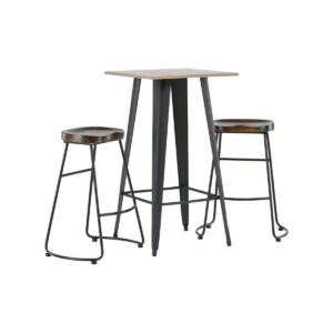 Tempe Bar Table , 60X60 Walnut Mdf With 2 Ozark Bar Chairs