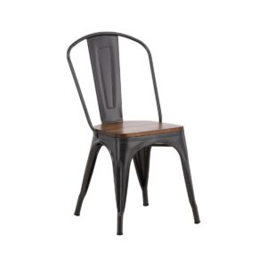 Tempe Dining Chair 2-Pack, Walnut, Black Frame