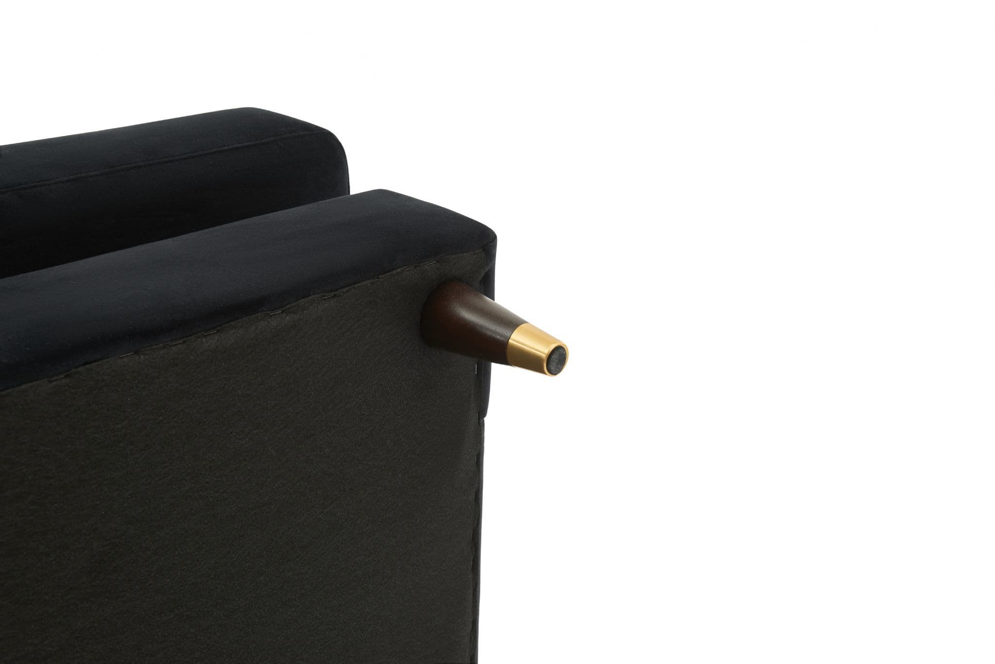 Tribeca Tufted Vintage Black Velvet 3 Seater Sofa - Image 7