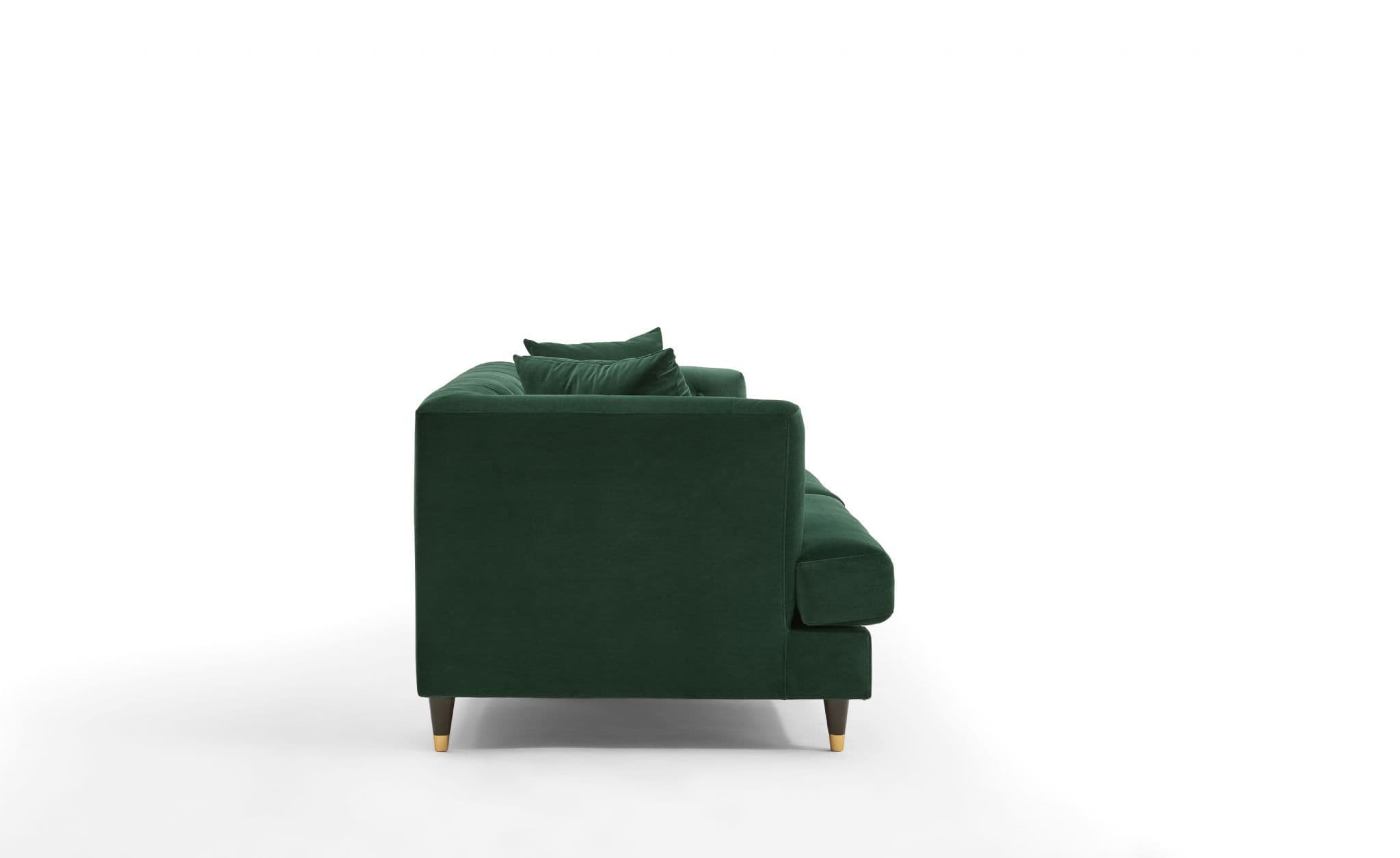 Tribeca Tufted Vintage Black Velvet 3 Seater Sofa - Image 9