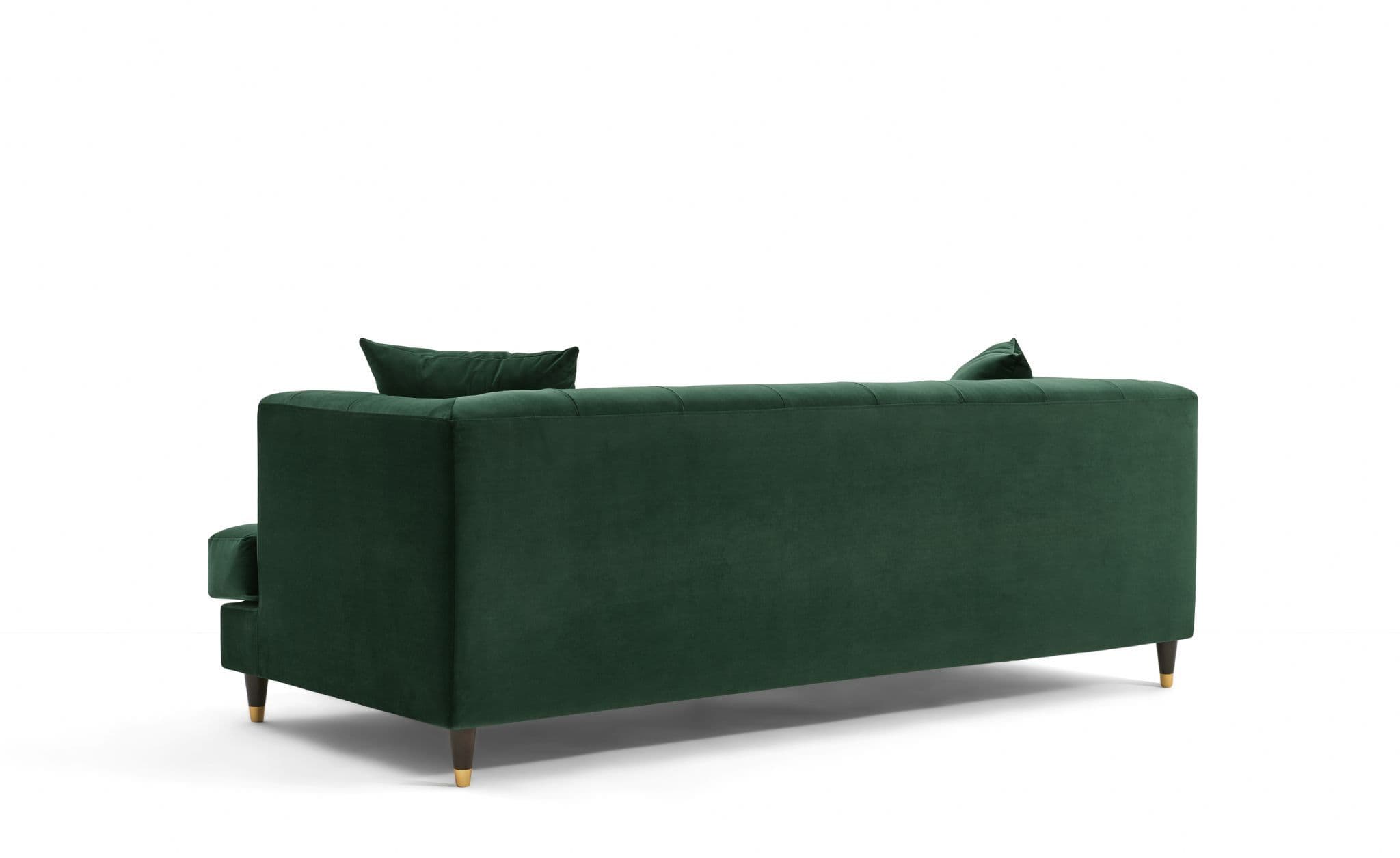 Tribeca Tufted Vintage Black Velvet 3 Seater Sofa - Image 10