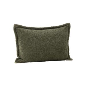 Tuva Cushion Cover Teddy Fur - Deep Green, 60X40