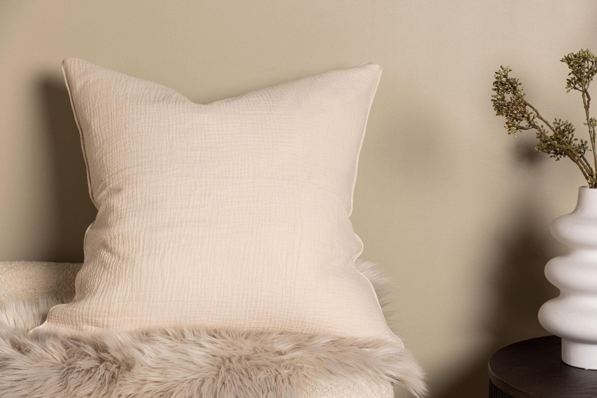 Tyra Cushion Cover Cotton Gauze, Blue, 60X60 - Image 16