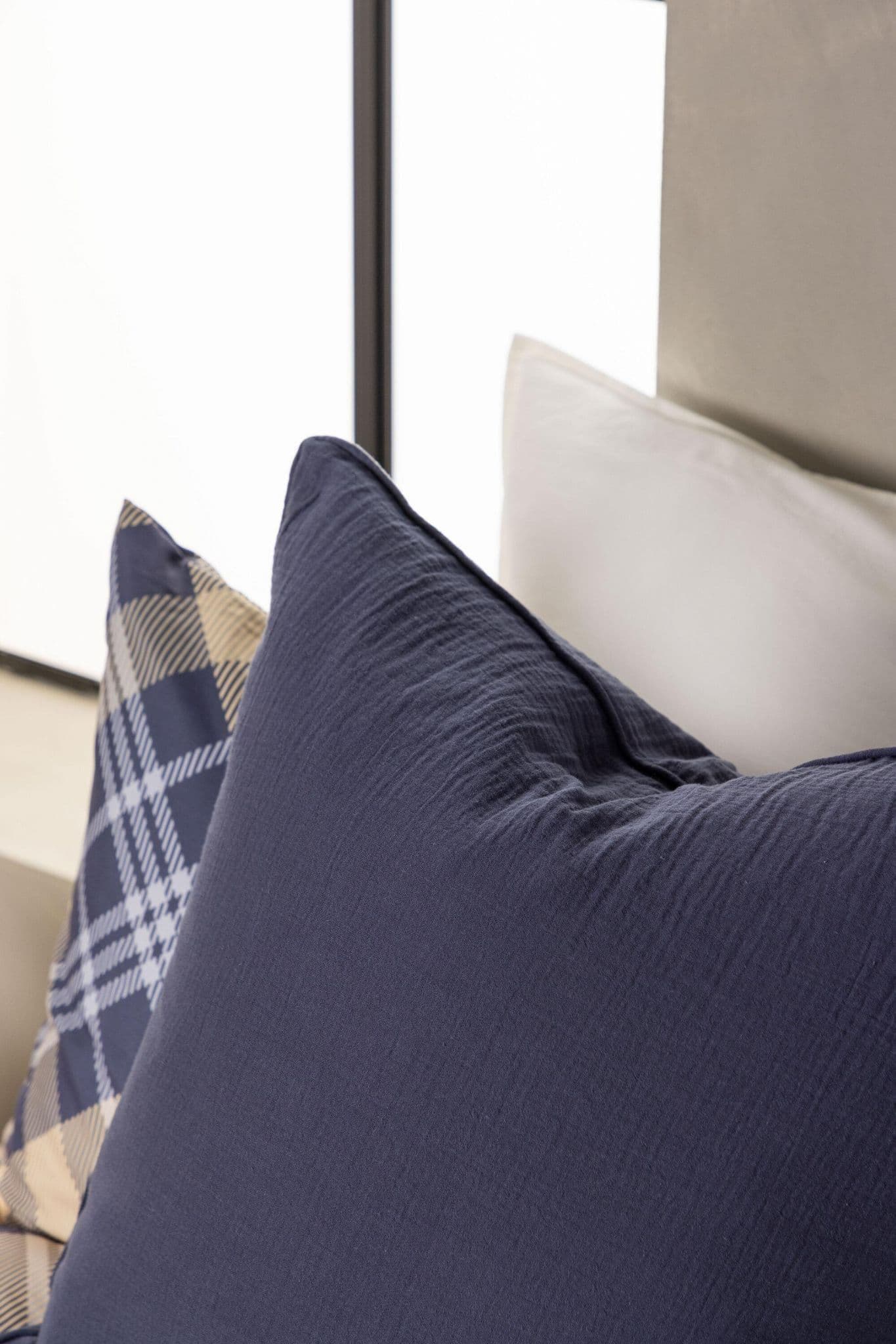 Tyra Cushion Cover Cotton Gauze, Blue, 60X60 - Image 12