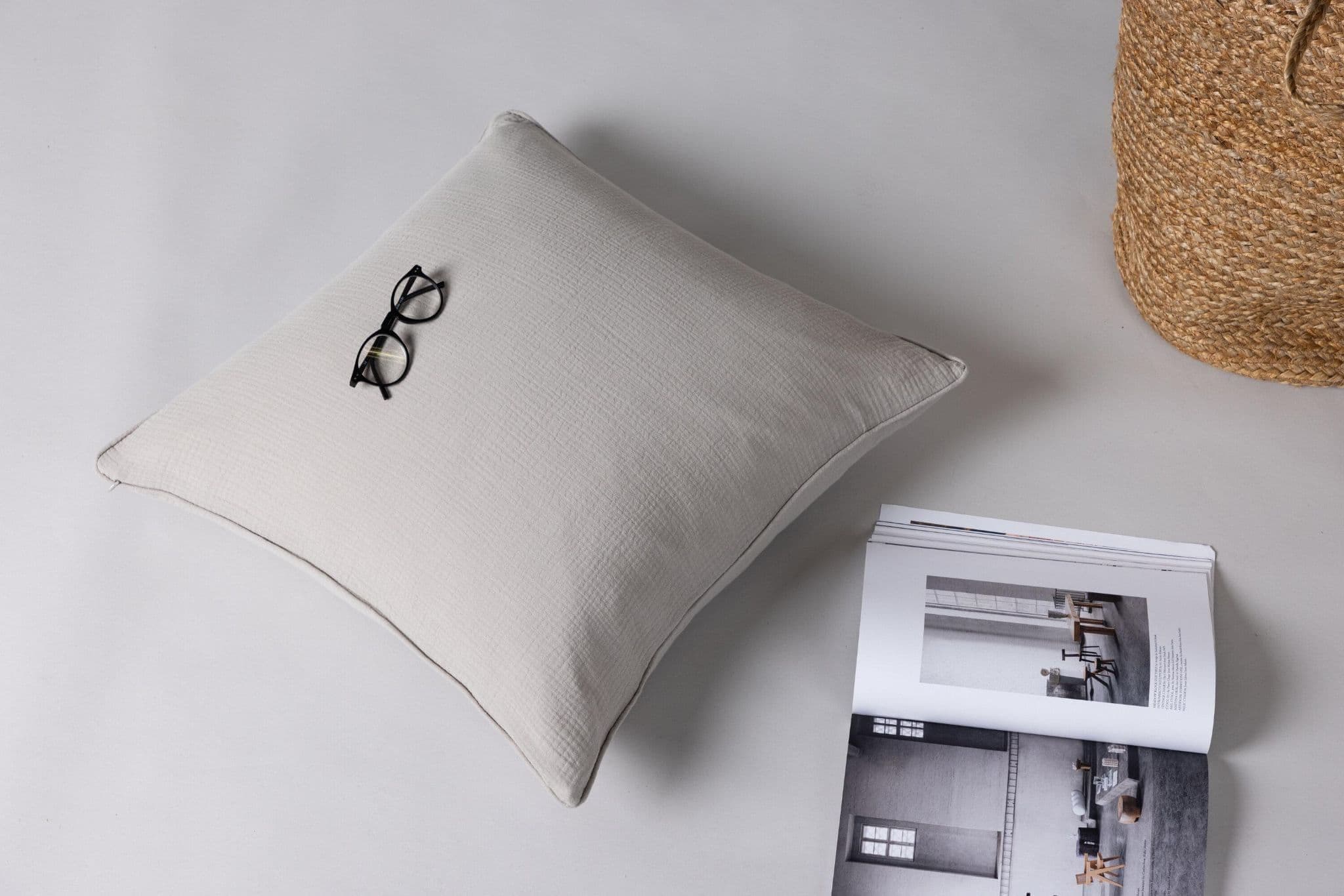 Tyra Cushion Cover Cotton Gauze, Blue, 60X60 - Image 23