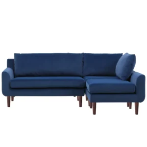 Vega Velvet Modular Corner Sofa - Dark Grey - W193Cm - Navy, 193