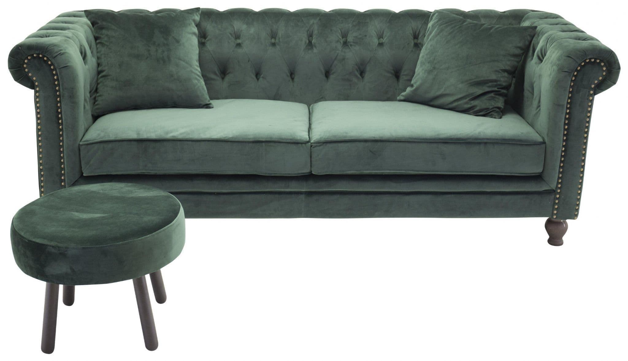 Velvet 3-Seat Sofa, Cream - Image 9