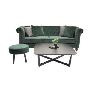 Velvet 3-Seat Sofa - Green