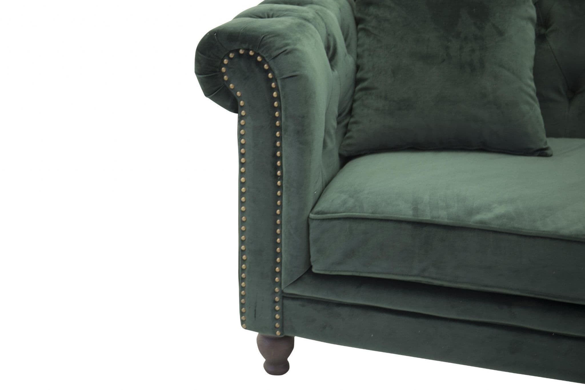 Velvet 3-Seat Sofa, Cream - Image 10