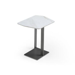 Vincent White Sintered Stone Side Table