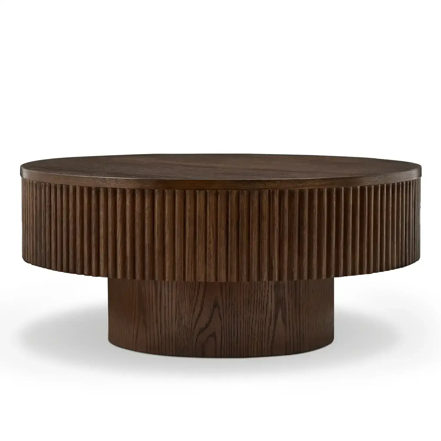 Vivid Black Wooden Round Coffee Table - Image 7